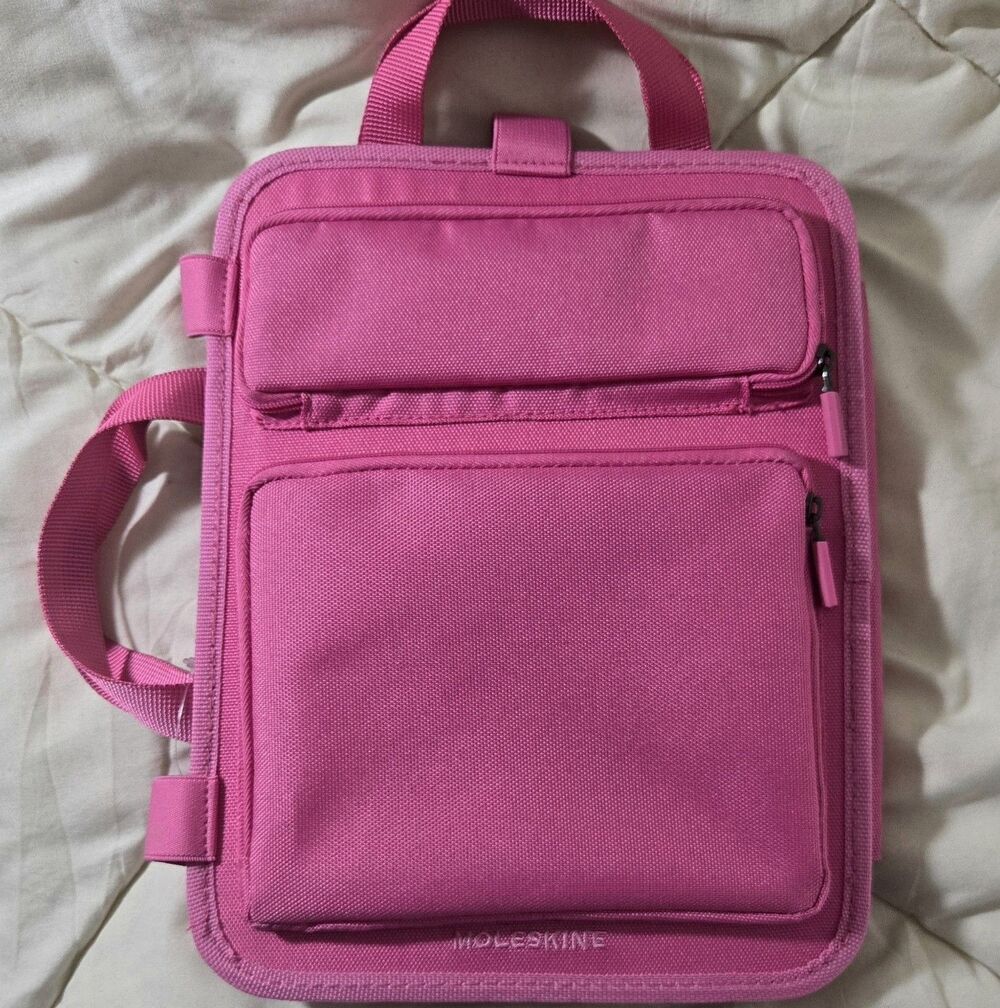 NWT Moleskine 10" Traveling Bag Organizer Pink Tablet Sleeve Rare Agent Sample